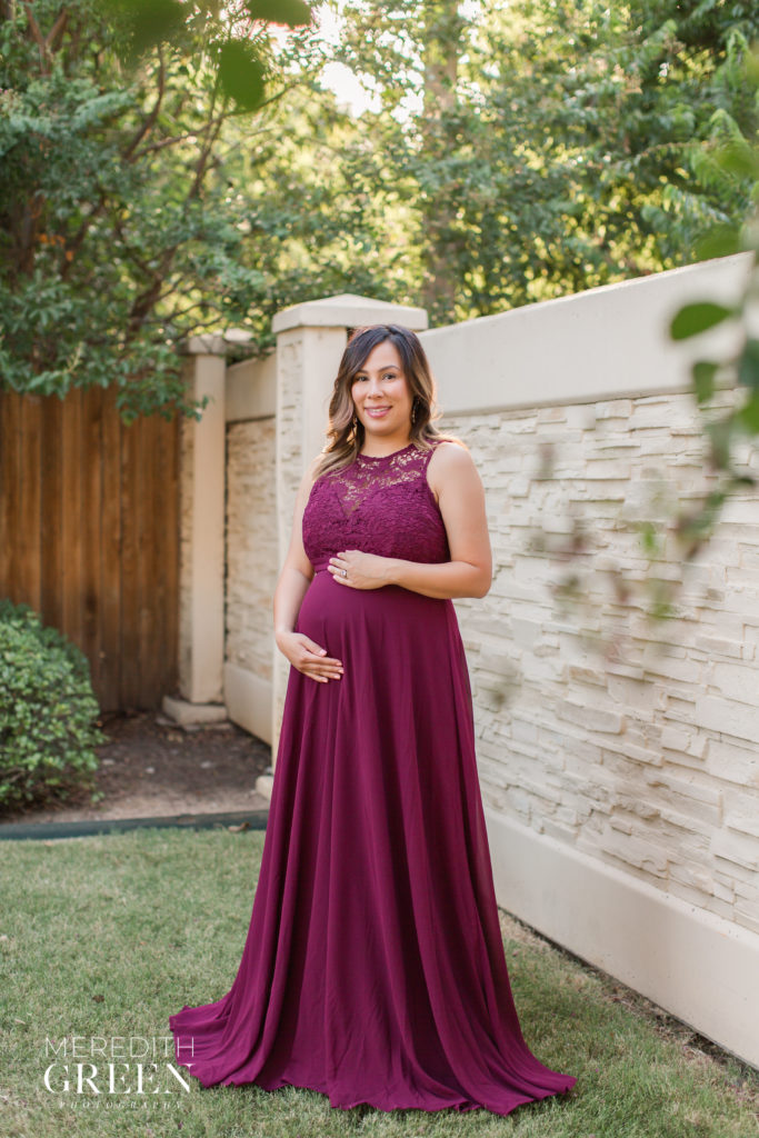 Maternity Session woman in purple dress