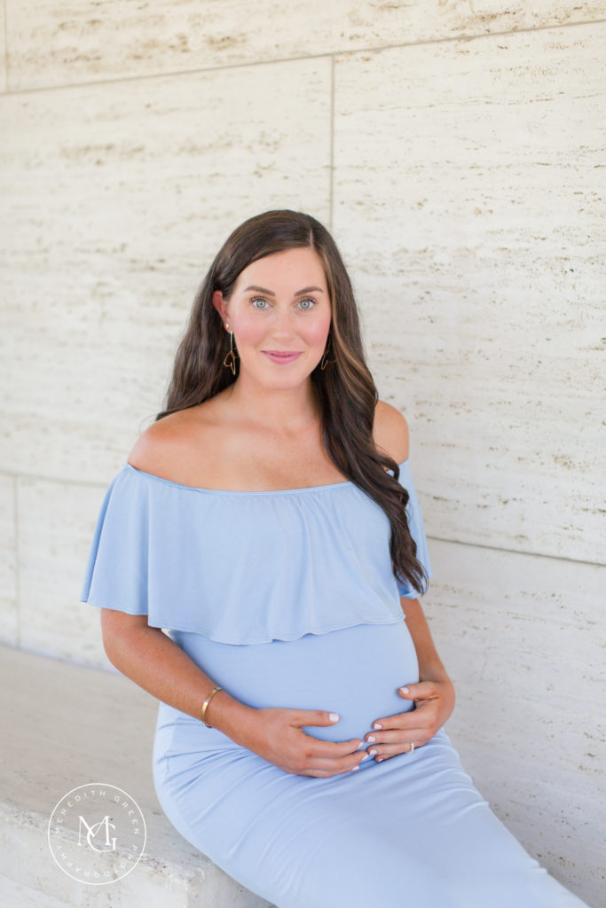 Maternity Session with light blue dress