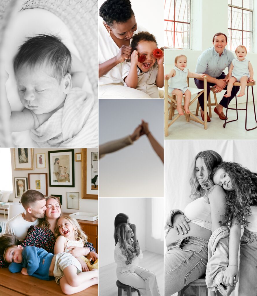 collage of family photography images