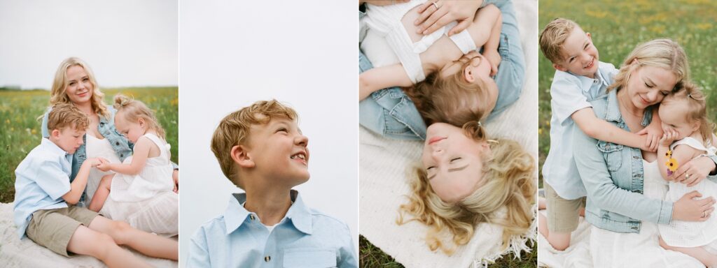 family photos at a spring Mini Session in Fort Worth