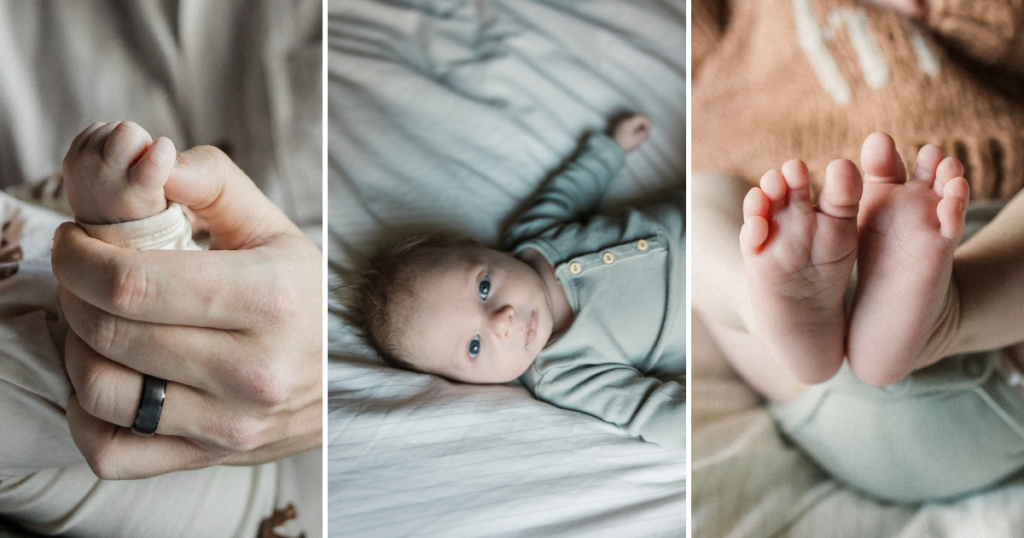 Sonny's newborn photos - a collage of pictures of a baby boy